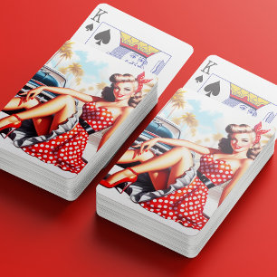 Retro Girl Classic Pin Up Playing Cards