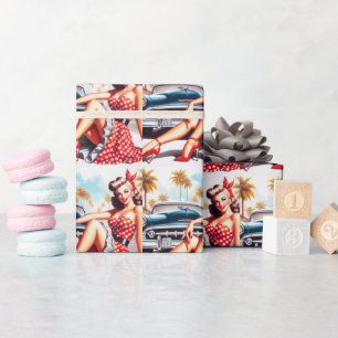 Retro Girl Classic Pin Up Wrapping Paper