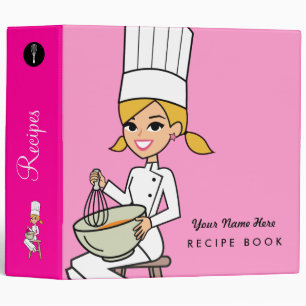 Retro Girl Custom Recipe Binder Illustrated