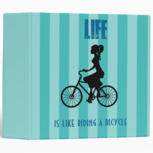 Retro Girl Cyclist - Life Is Like Riding A Bicycle Binder