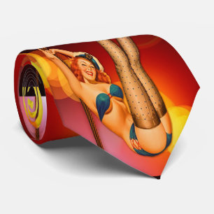 Retro Girl Entertainer Dancing Necktie