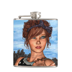 Retro Girl Hip Flask