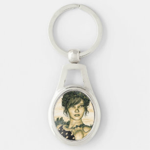 Retro Girl Keychain