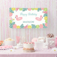 Retro Girl Pool party  Banner