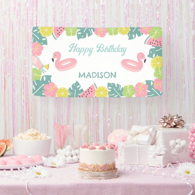 Retro Girl Pool party  Banner (Party)