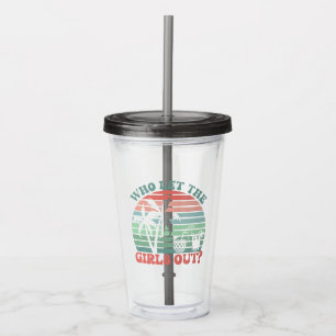 Retro Girl’s Trip Weekend Sunset  Acrylic Tumbler