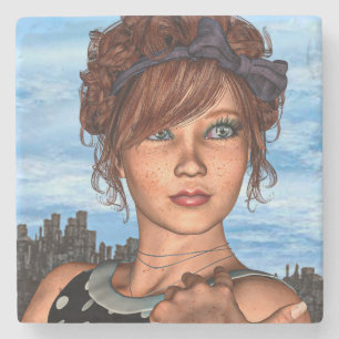 Retro Girl Stone Coaster