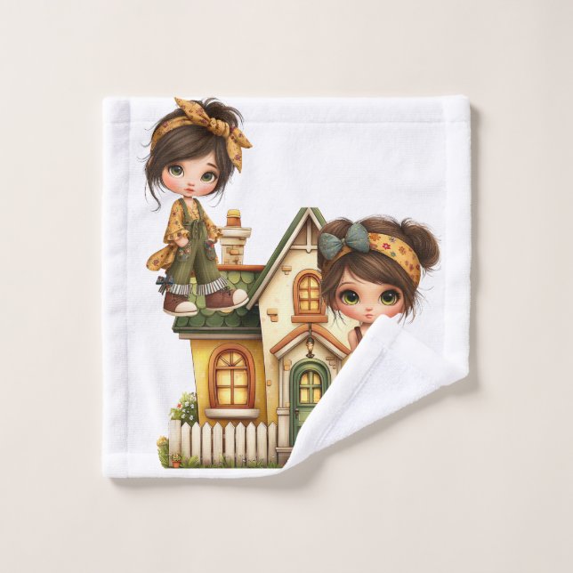 Retro Girls Baby Blanket Wash Cloth (Wash Cloth)