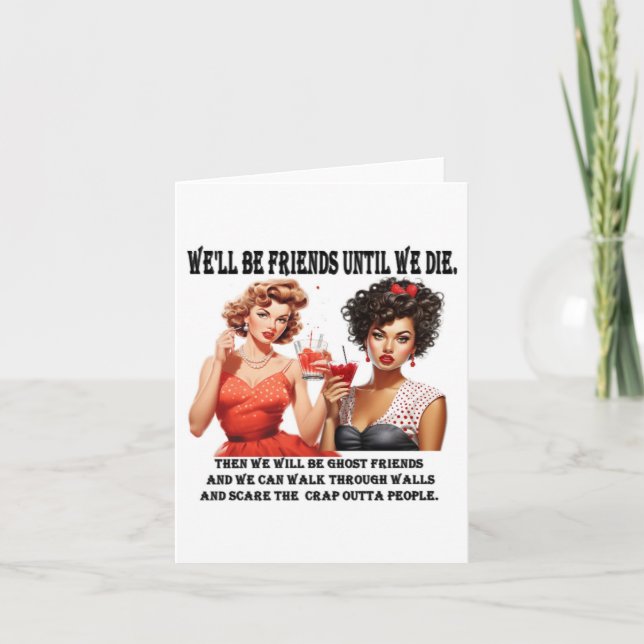 retro girls card besties (Front)