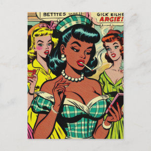 Retro Girls Comics Postcard