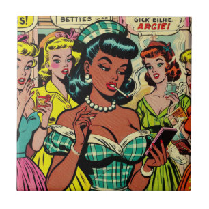 Retro Girls Comics Tile