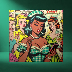 Retro Girls Comics Tile