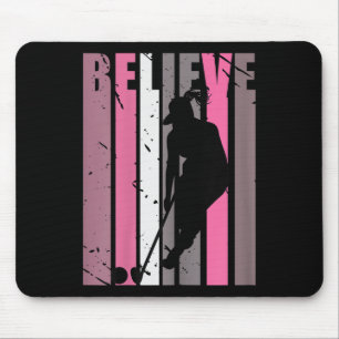 Retro Girls Field Hockey Player Coach Hockey Queen Mouse Pad