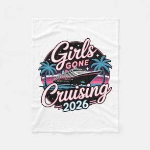 Retro Girls Gone Cruising 2026 Cruise Vacation Tri Fleece Blanket