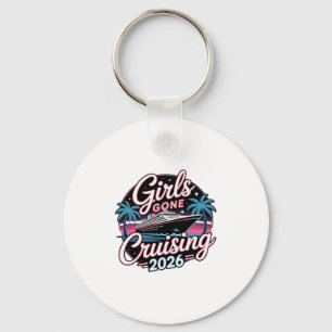 Retro Girls Gone Cruising 2026 Cruise Vacation Tri Keychain