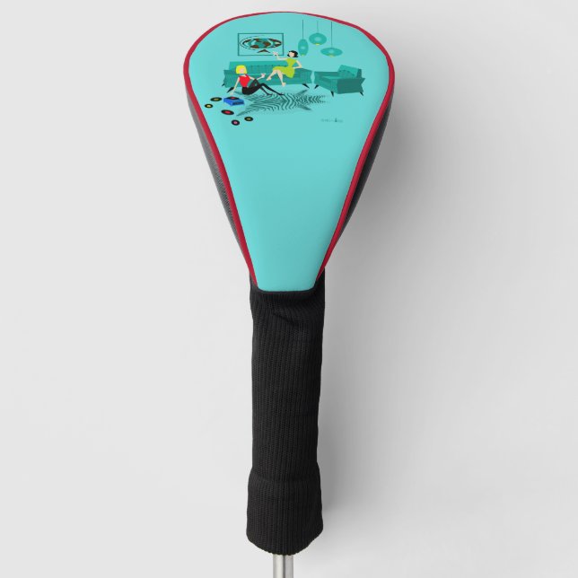 Retro Girl's Night In Golf Head Cover (Front)