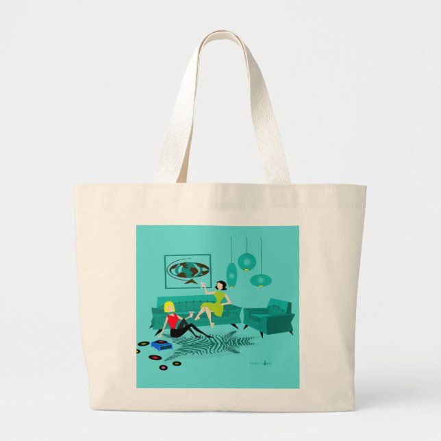 Retro Girls' Night In Jumbo Tote Bag (Front)