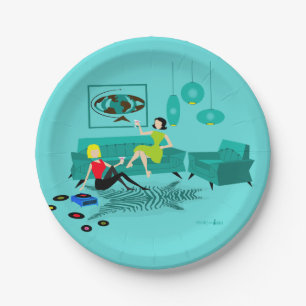 Retro Girls' Night In Paper Plates
