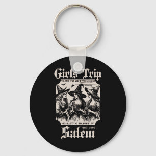 Retro Girls Trip Salem 1692 They Missed One Witch Keychain