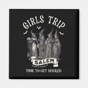 Retro Girls Trip Salem 1692 They Missed One Witch  Magnet