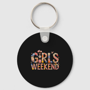 Retro girls weekend surf vacation trip salty keychain