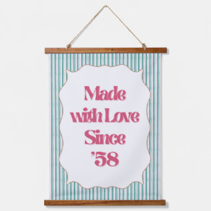 Retro Girly “Pretty Please” Print   Bright Vintage Hanging Tapestry