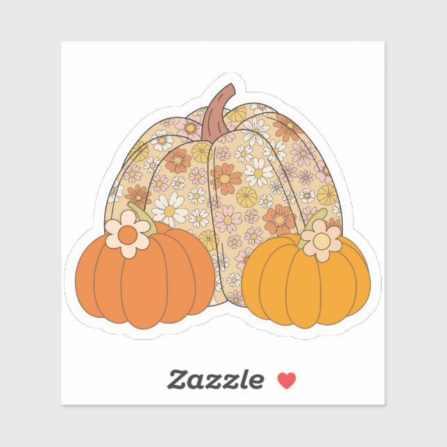 Retro, Girly Pumpkins Sticker (Sheet)