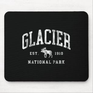 Retro Glacier National Park Est 1910 Mens Womens H Mouse Pad