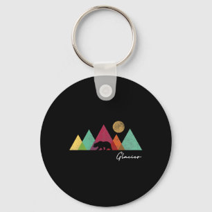 Retro Glacier National Park Montana Souvenir Women Keychain