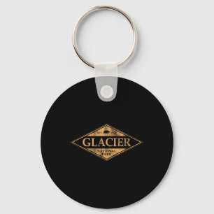 Retro Glacier National Park Montana Women Men Kids Keychain