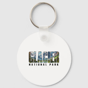 Retro Glacier National Park Outdoors Hiking Campin Keychain