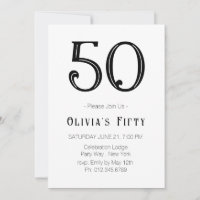 Retro Glam 50th Birthday Party Invitation