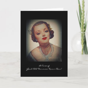 Retro Glam Girl Lipstick Card