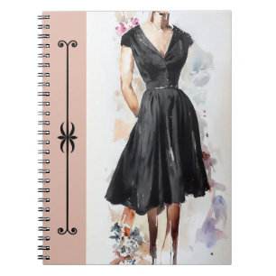 Retro Glam Little Black Dress (LBD) Journal