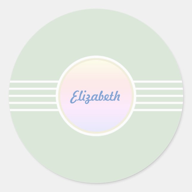 Retro Glam Mint Green and Opal Envelope Seals (Front)