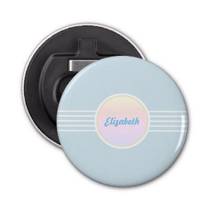 Retro Glam Personalized Ice Blue and Opal Bottle Opener