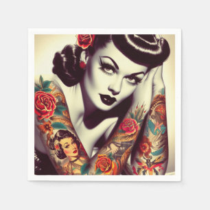 Retro Glam Pin-up Napkin