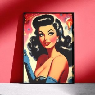Retro Glam Pin-up Poster