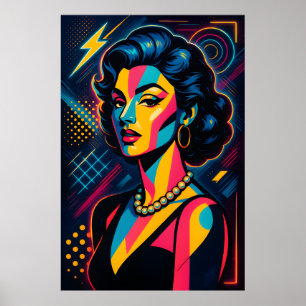 Retro Glam Pop Art Woman Poster
