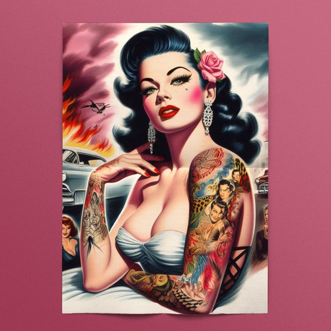 Retro Glam Tattoo Pinup Tissue Paper (Creator Uploaded)