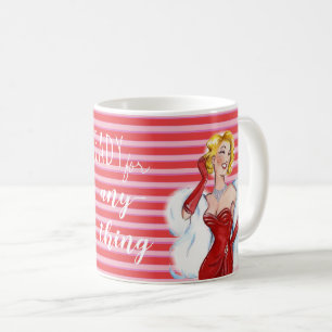 Retro Glamour and Red Stripes Motivational Coffee Mug