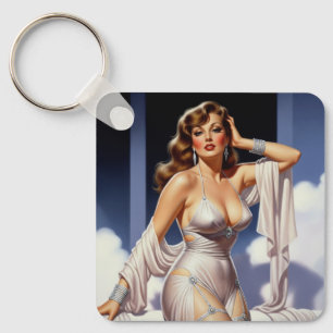 Retro Glamour Girl 40's  Keychain