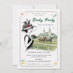 Retro Glamour Kentucky Derby Party Invitation
