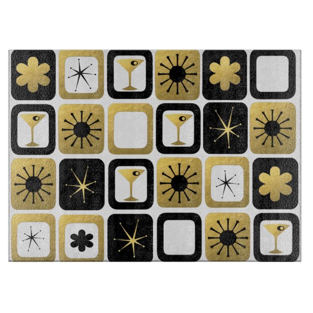 Retro Glamourous Gold Cutting Board (Front)