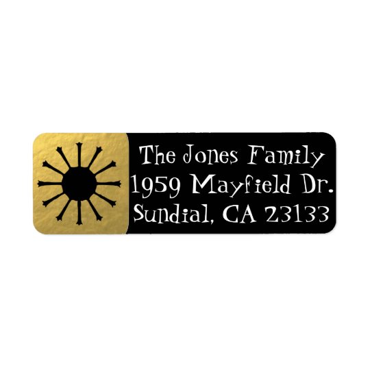 Retro Glamourous Gold Return Address Labels