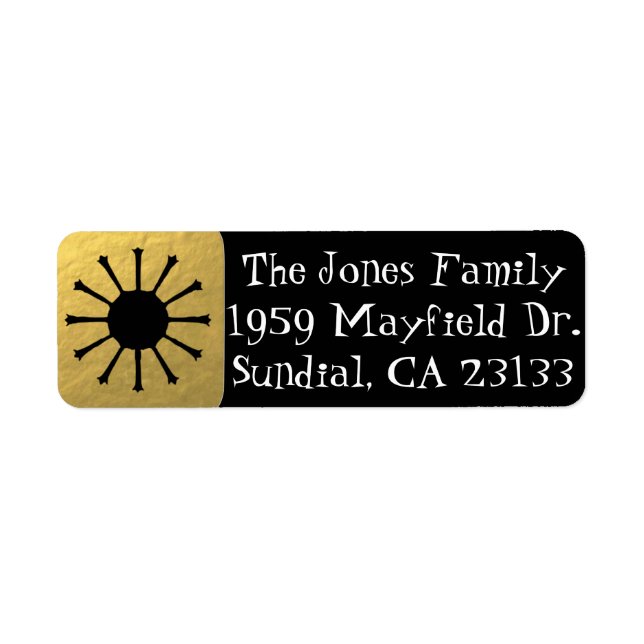 Retro Glamourous Gold Return Address Labels (Front)