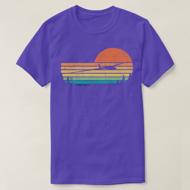 Retro Glider Pilot Soaring Plane T-Shirt (Design Front)