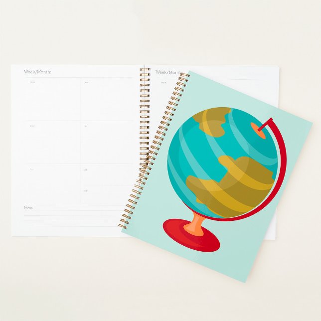 Retro Globe Illustration Vintage Earth Map  Planner (Creator Uploaded)