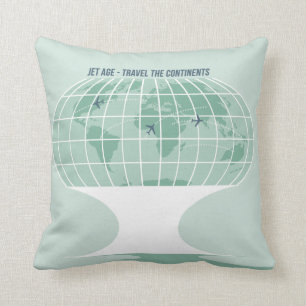 Retro Globe Throw Pillow