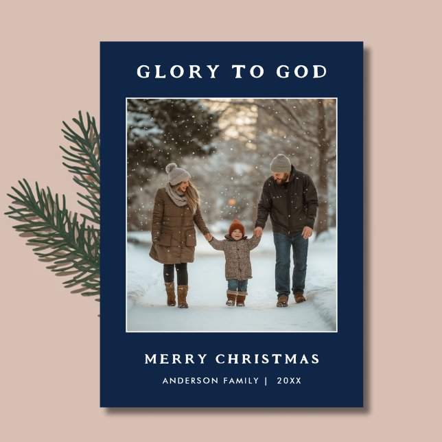 Retro Gloire à Dieu Religieux Carte Photo de Noël (Créateur téléchargé)